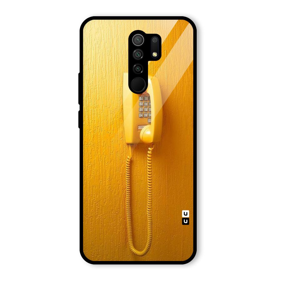 Aesthetic Yellow Telephone Glass Back Case for Redmi 9 Prime