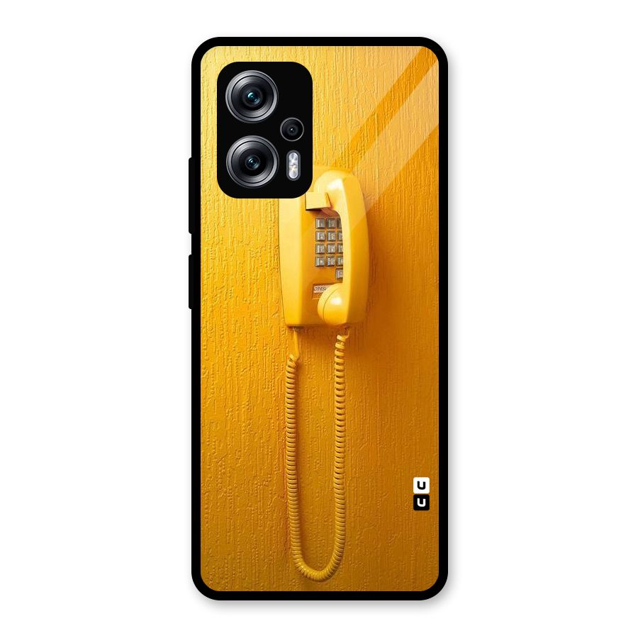 Aesthetic Yellow Telephone Glass Back Case for Redmi K50i
