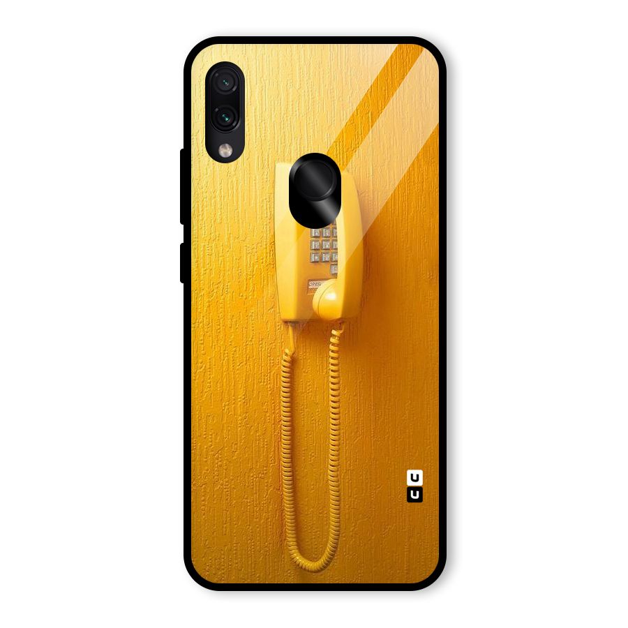 Aesthetic Yellow Telephone Glass Back Case for Redmi Note 7S