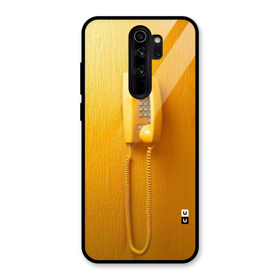 Aesthetic Yellow Telephone Glass Back Case for Redmi Note 8 Pro