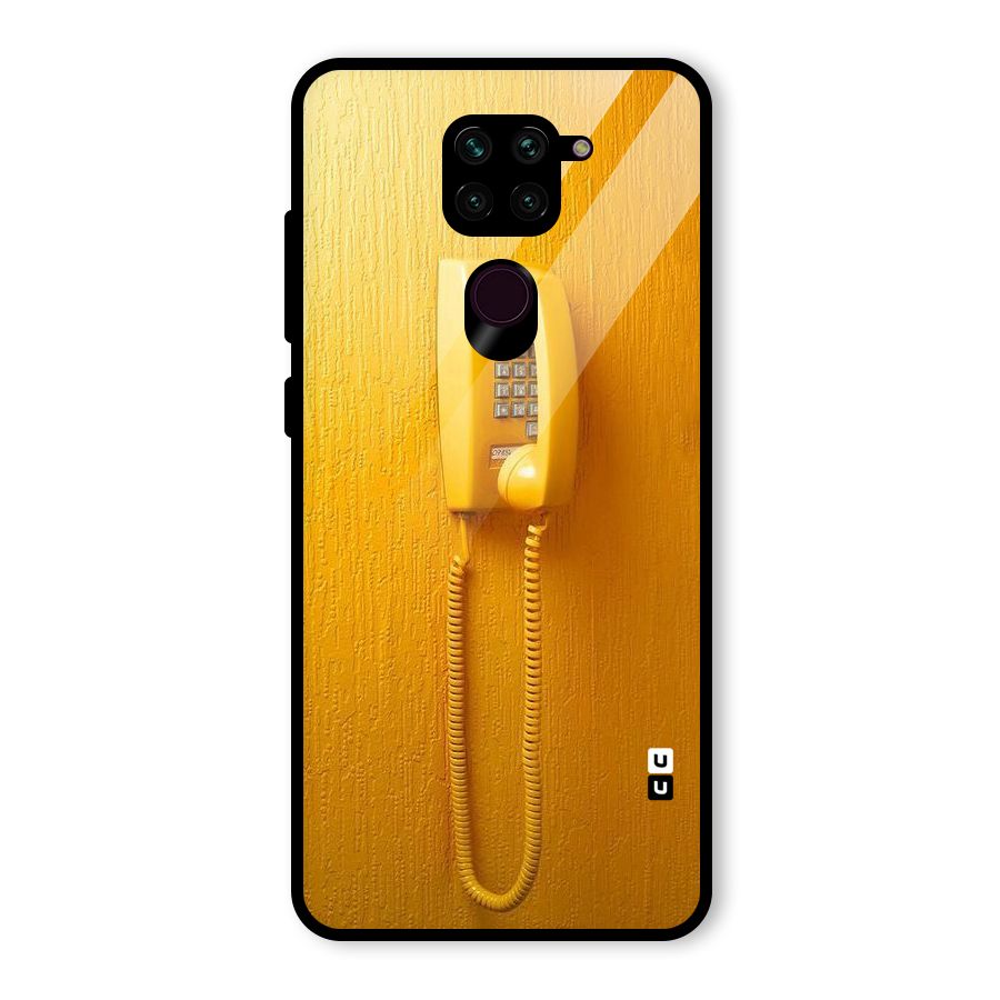 Aesthetic Yellow Telephone Glass Back Case for Redmi Note 9