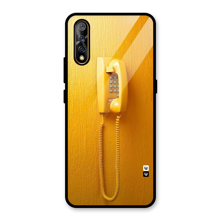 Aesthetic Yellow Telephone Glass Back Case for Vivo S1