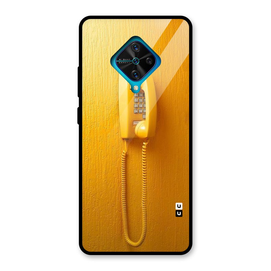 Aesthetic Yellow Telephone Glass Back Case for Vivo S1 Pro