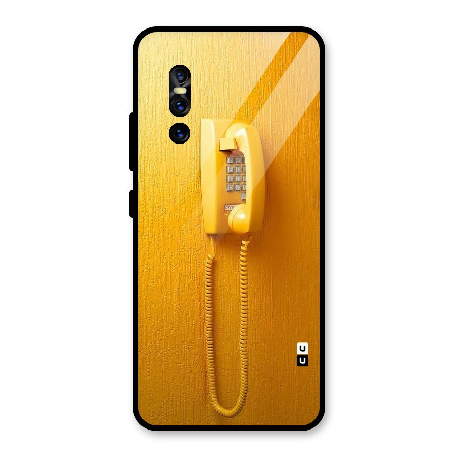 Aesthetic Yellow Telephone Glass Back Case for Vivo V15 Pro