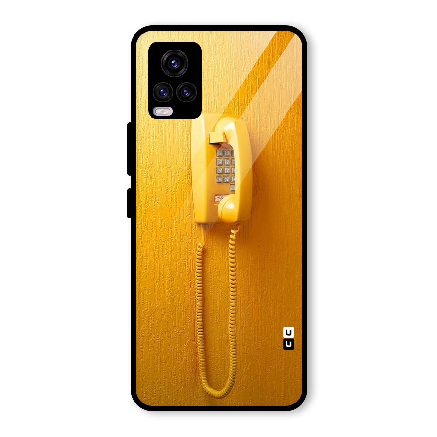 Aesthetic Yellow Telephone Glass Back Case for Vivo V20