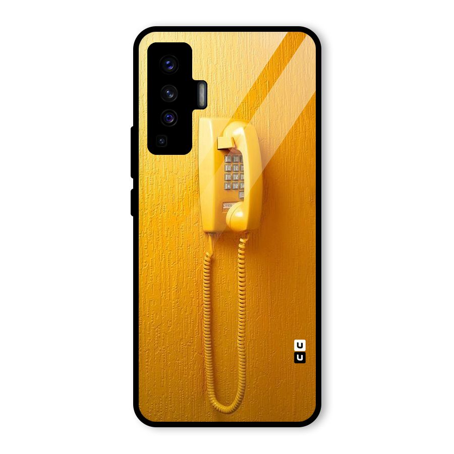 Aesthetic Yellow Telephone Glass Back Case for Vivo X50