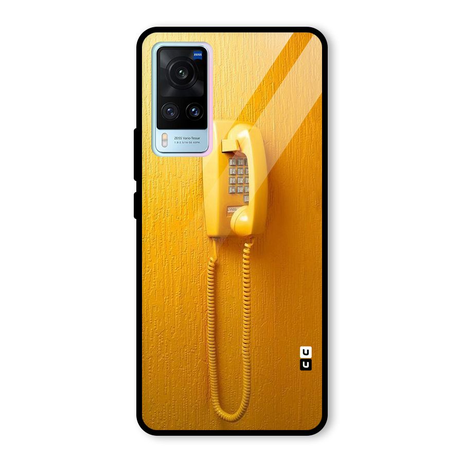 Aesthetic Yellow Telephone Glass Back Case for Vivo X60