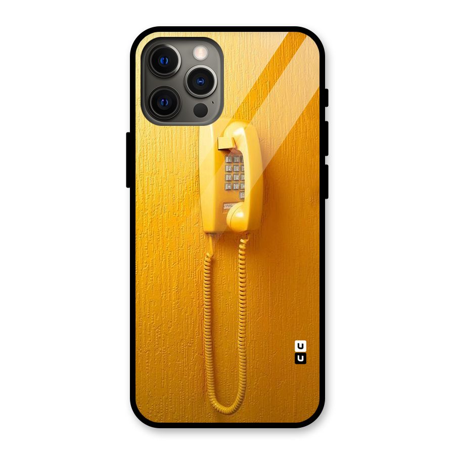 Aesthetic Yellow Telephone Glass Back Case for iPhone 12 Pro Max