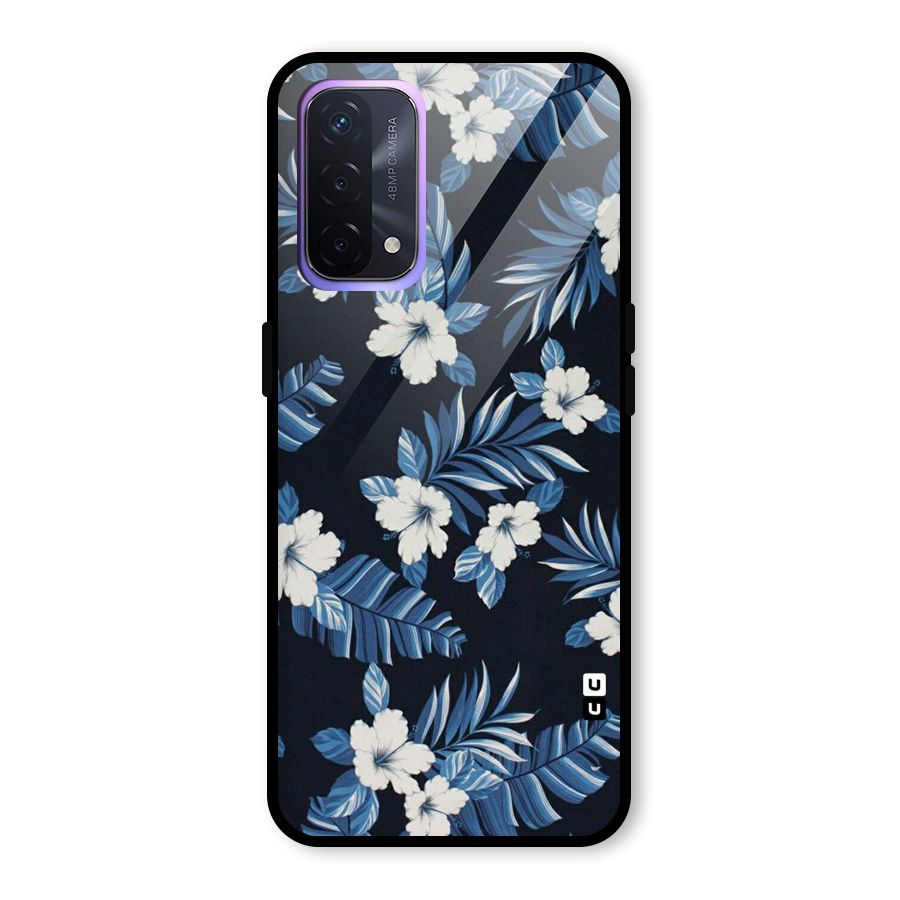 Aesthicity Floral Glass Back Case for Oppo A74 5G