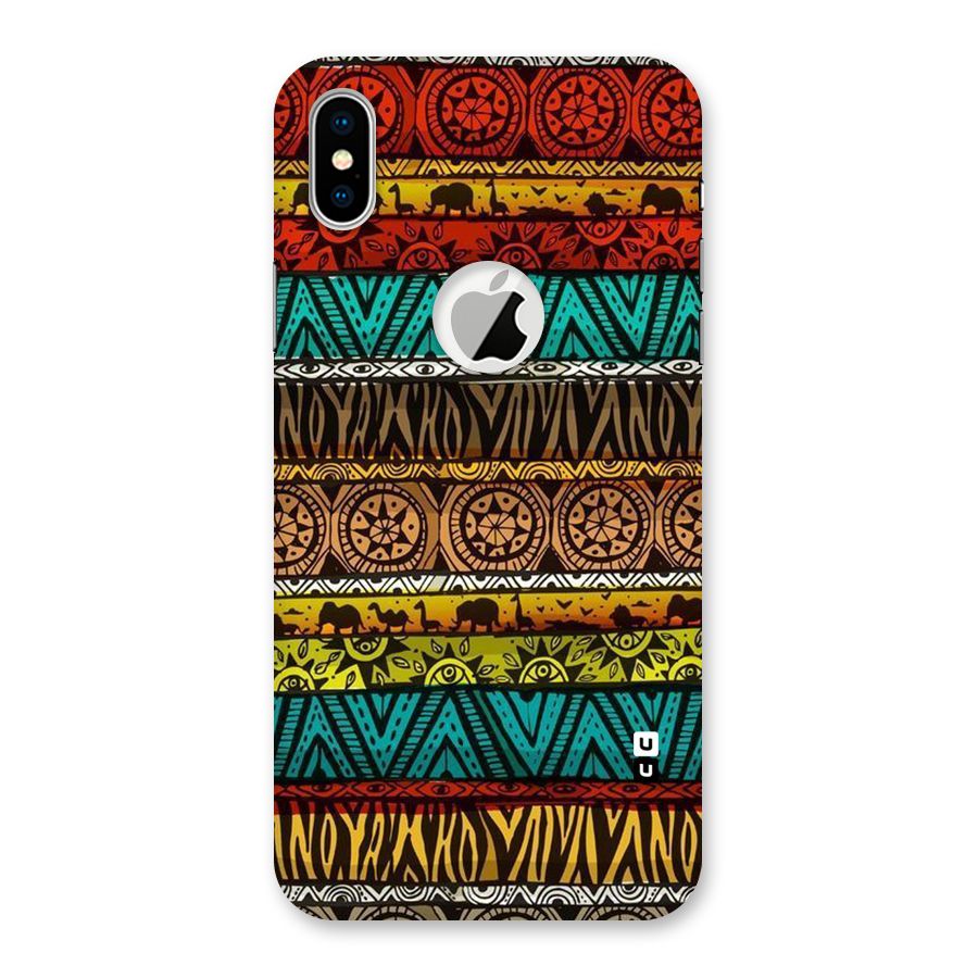 African Design Pattern Back Case for iPhone X Logo Cut