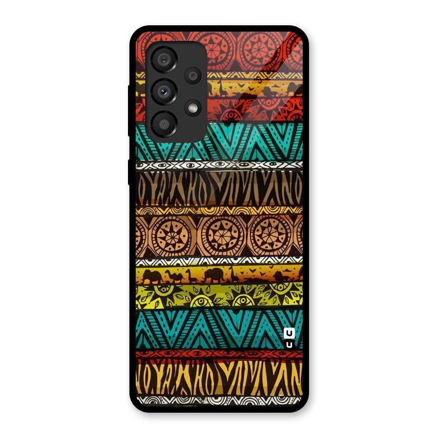 African Design Pattern Glass Back Case for Galaxy A33 5G