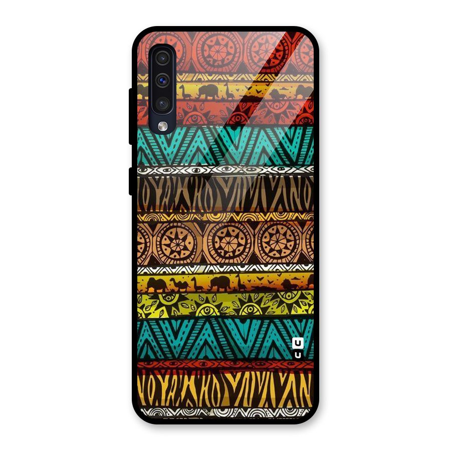 African Design Pattern Glass Back Case for Galaxy A50