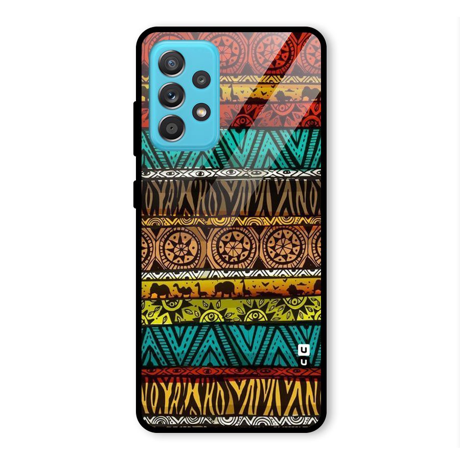 African Design Pattern Glass Back Case for Galaxy A52