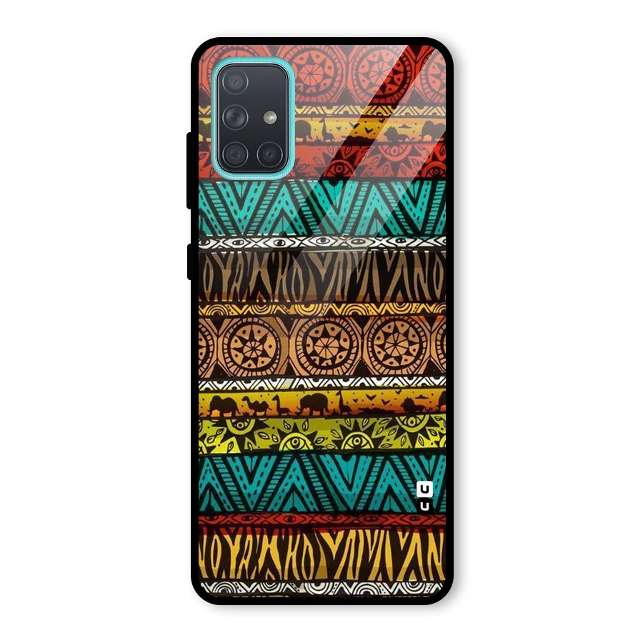 African Design Pattern Glass Back Case for Galaxy A71