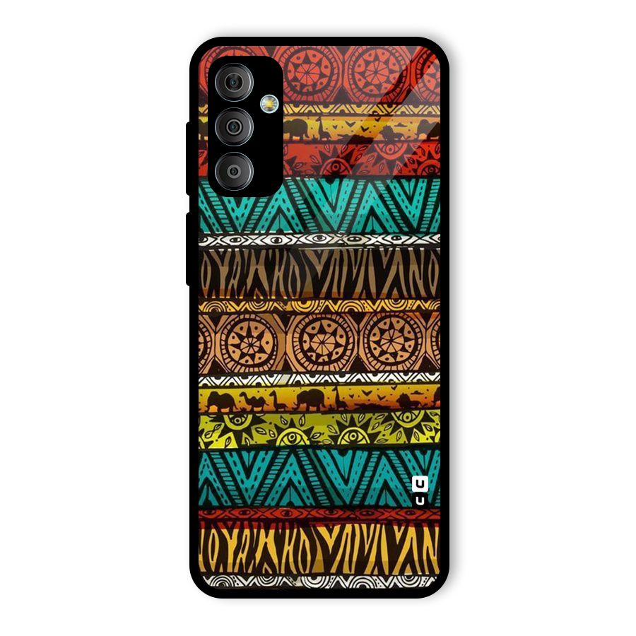 African Design Pattern Glass Back Case for Galaxy F23