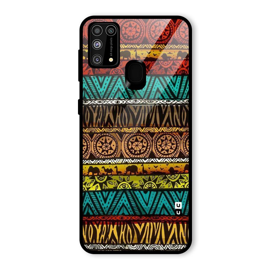 African Design Pattern Glass Back Case for Galaxy F41