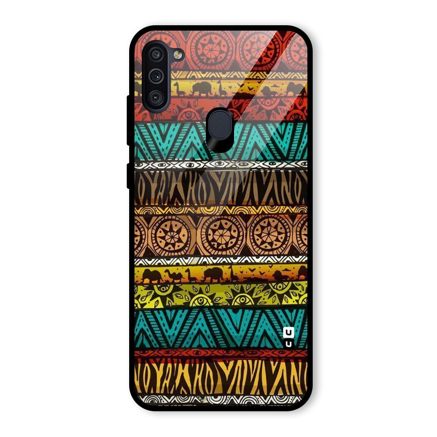 African Design Pattern Glass Back Case for Galaxy M11