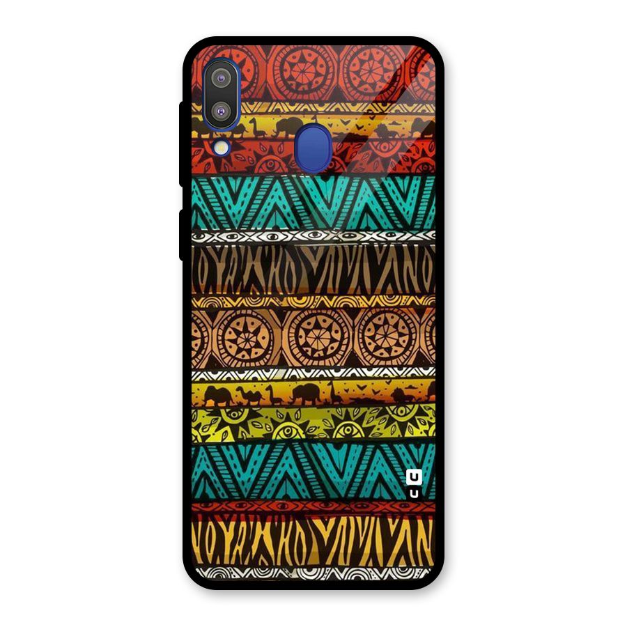 African Design Pattern Glass Back Case for Galaxy M20