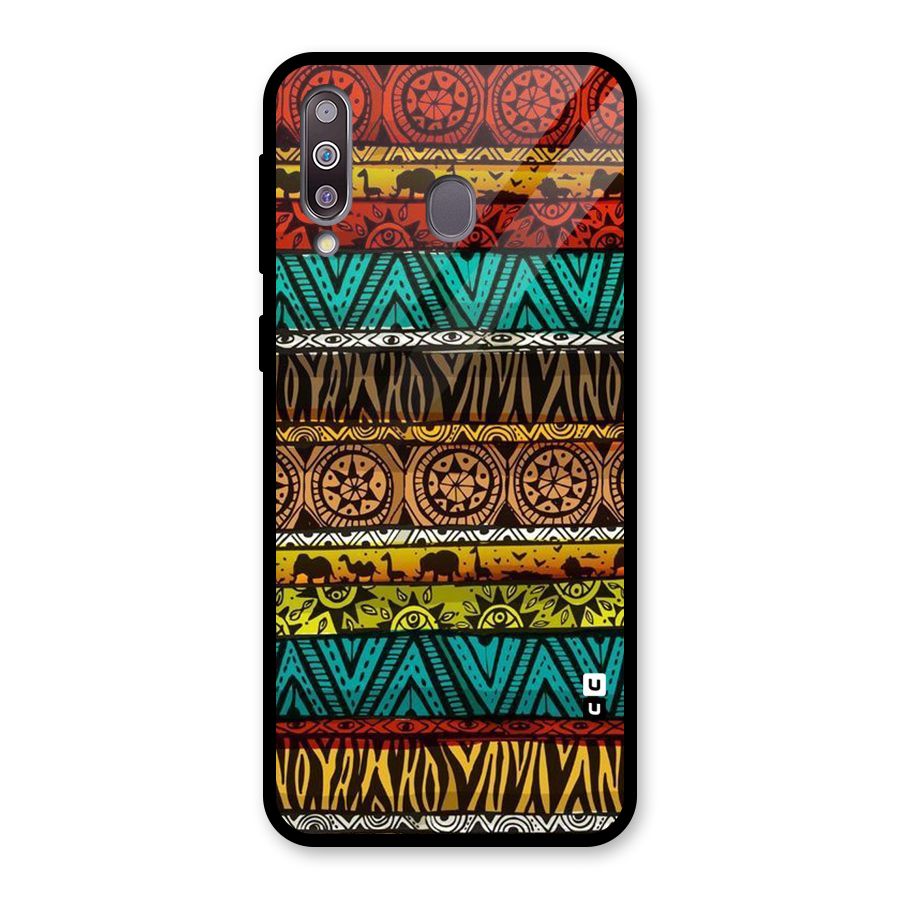 African Design Pattern Glass Back Case for Galaxy M30