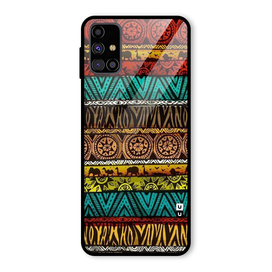 African Design Pattern Glass Back Case for Galaxy M31s
