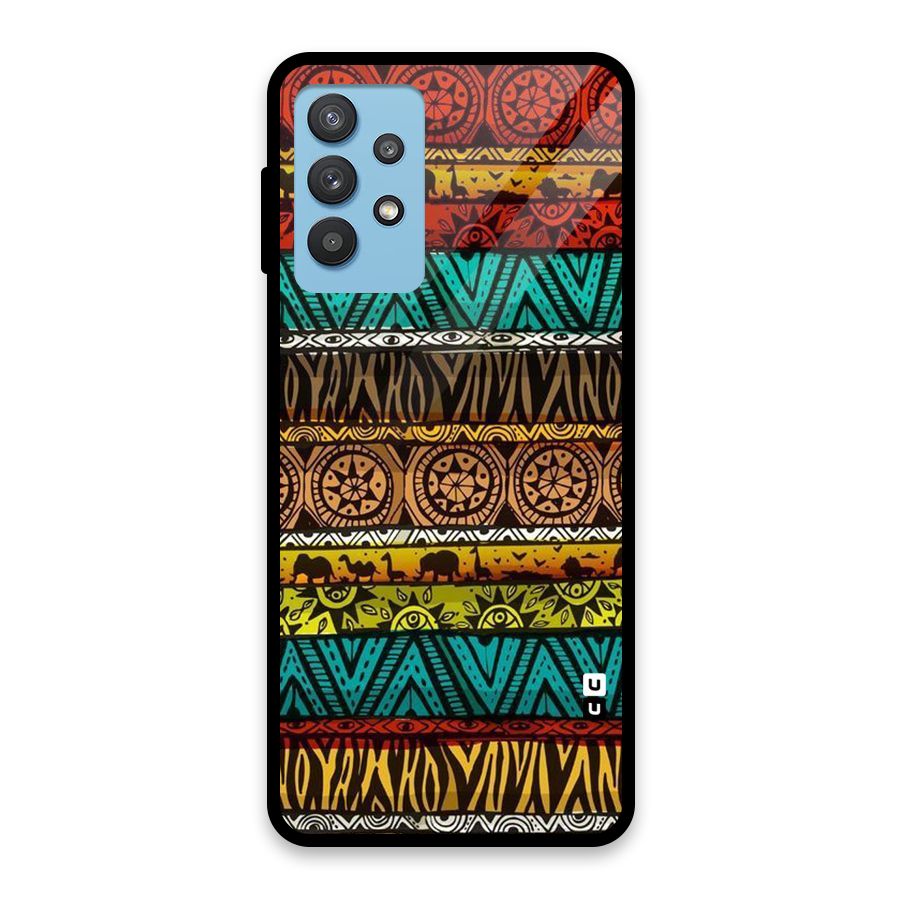 African Design Pattern Glass Back Case for Galaxy M32 5G