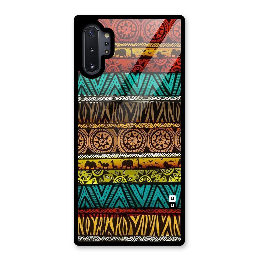 African Design Pattern Glass Back Case for Galaxy Note 10 Plus