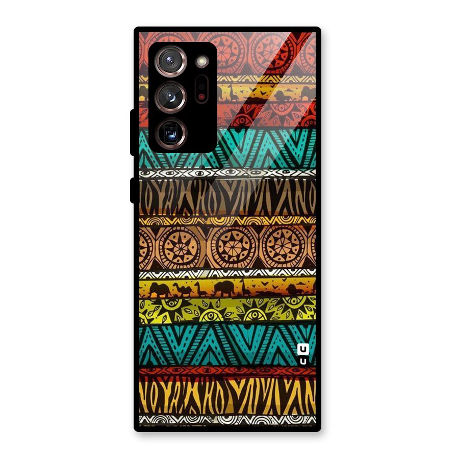 African Design Pattern Glass Back Case for Galaxy Note 20 Ultra