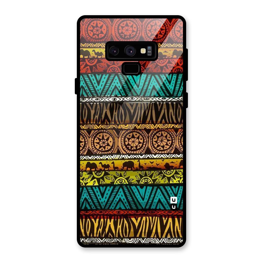 African Design Pattern Glass Back Case for Galaxy Note 9