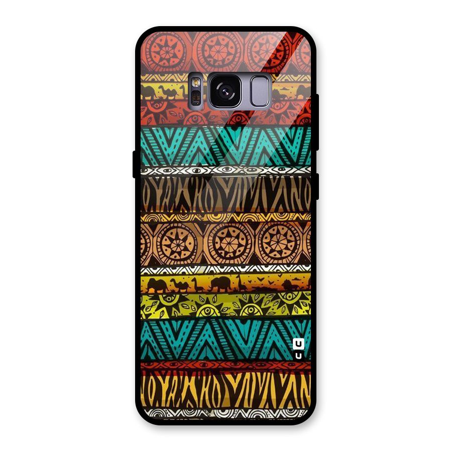 African Design Pattern Glass Back Case for Galaxy S8