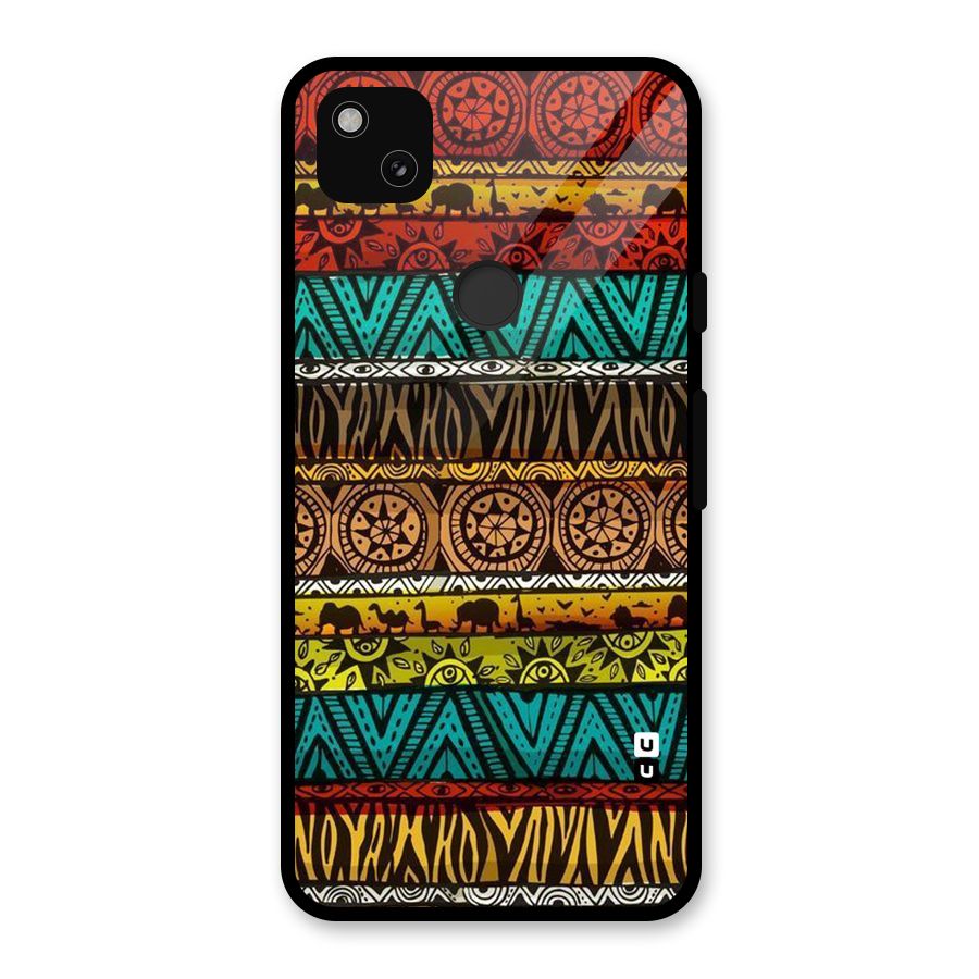 African Design Pattern Glass Back Case for Google Pixel 4a