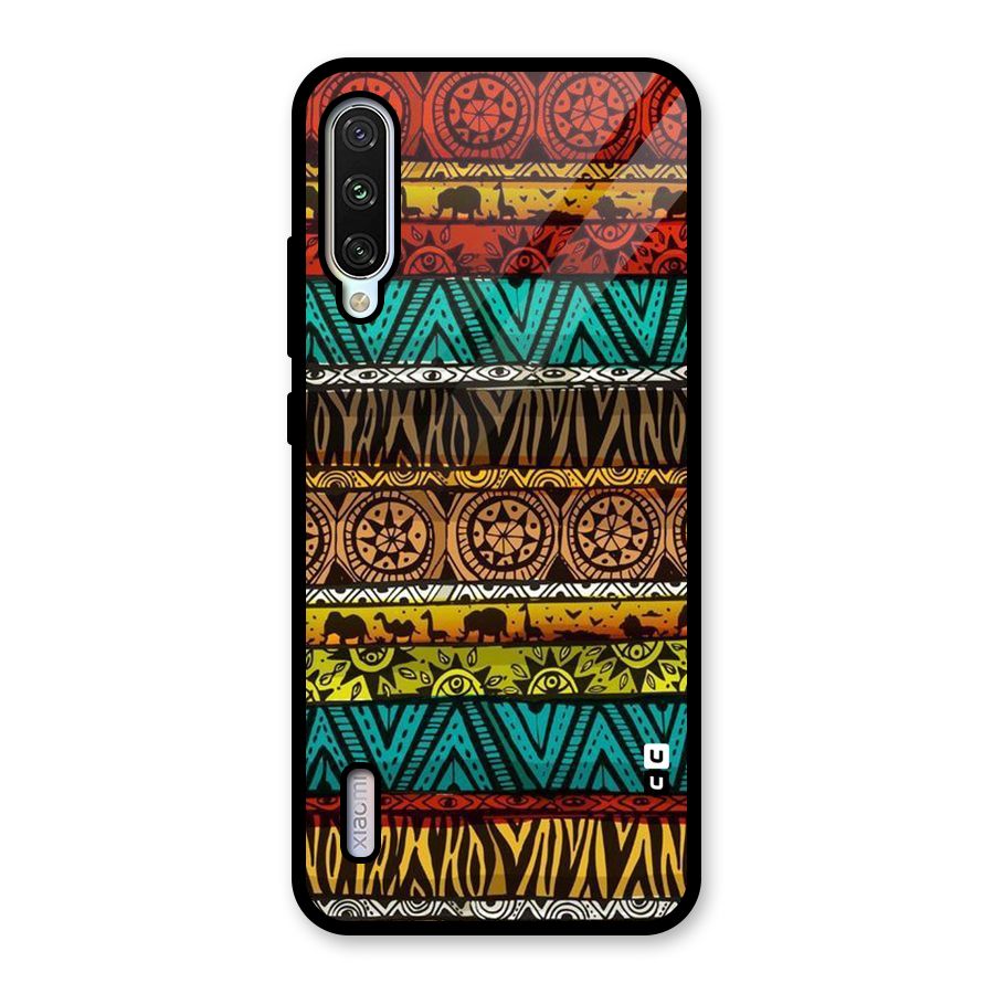 African Design Pattern Glass Back Case for Mi A3