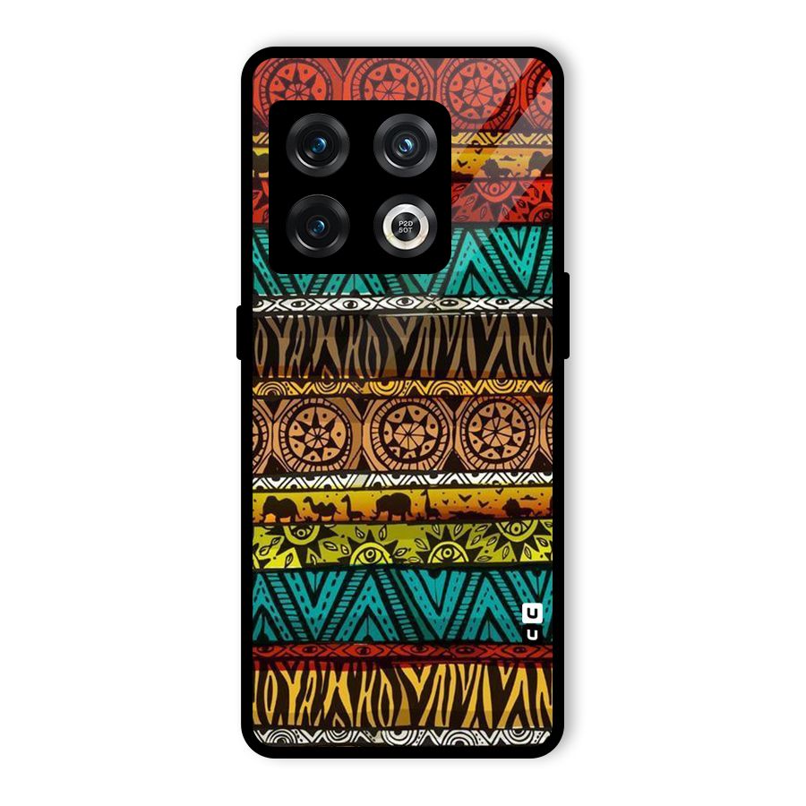 African Design Pattern Glass Back Case for OnePlus 10 Pro 5G
