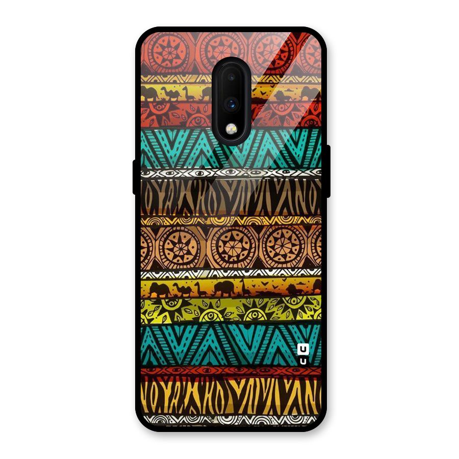 African Design Pattern Glass Back Case for OnePlus 7