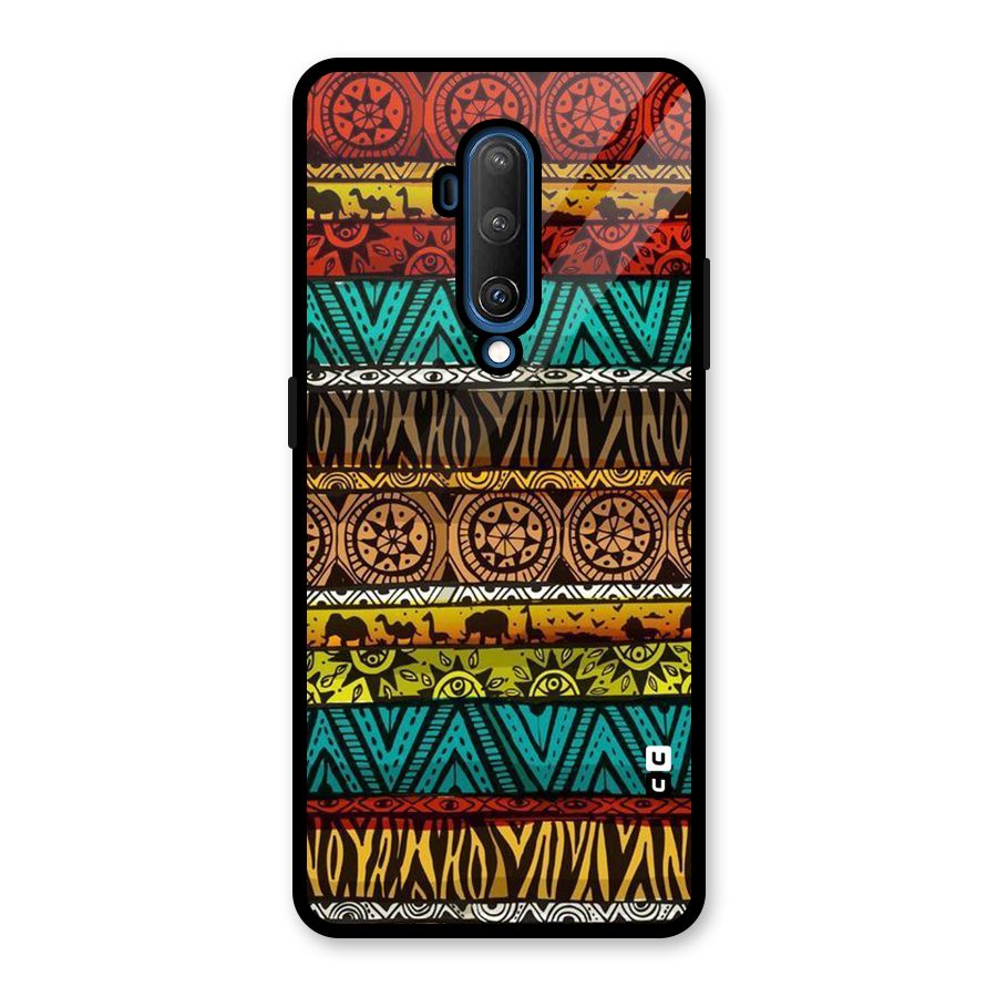 African Design Pattern Glass Back Case for OnePlus 7T Pro