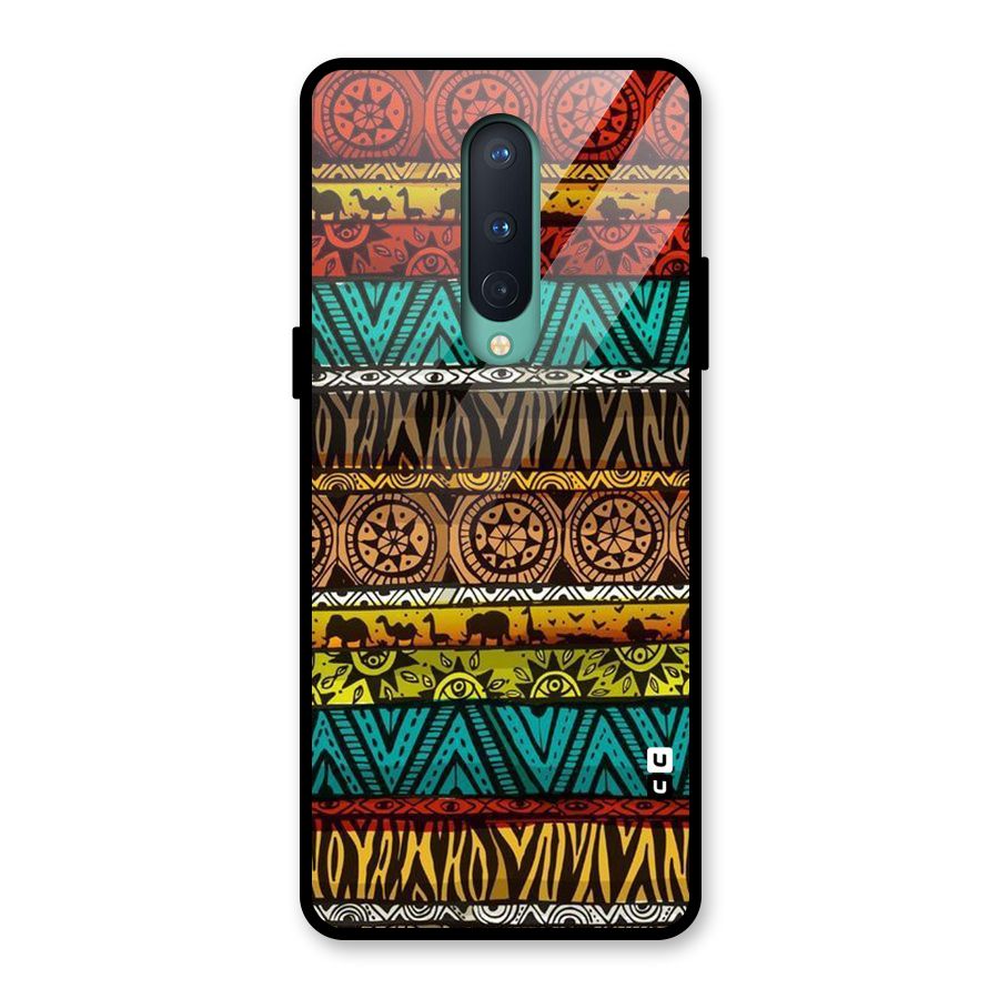 African Design Pattern Glass Back Case for OnePlus 8