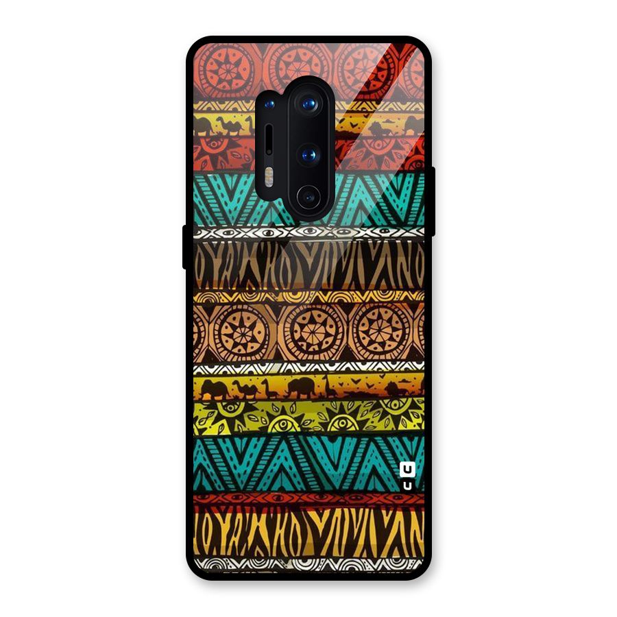 African Design Pattern Glass Back Case for OnePlus 8 Pro