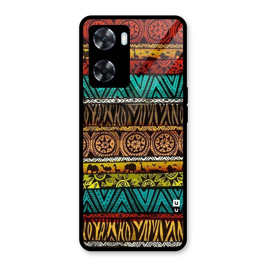African Design Pattern Glass Back Case for Oppo A77