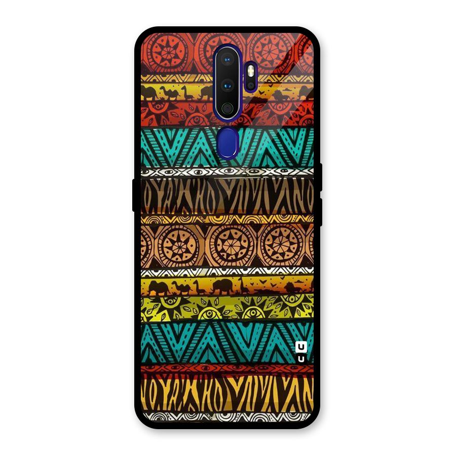 African Design Pattern Glass Back Case for Oppo A9 (2020)