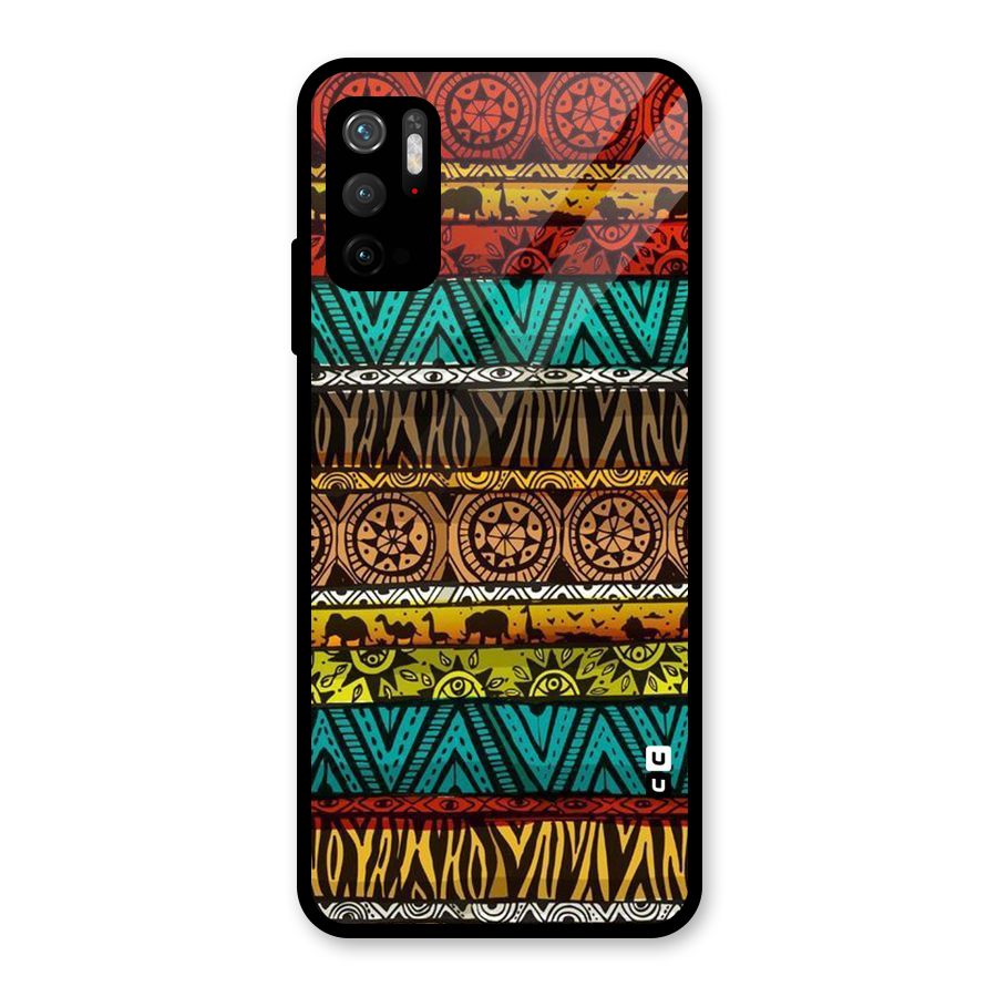 African Design Pattern Glass Back Case for Poco M3 Pro 5G
