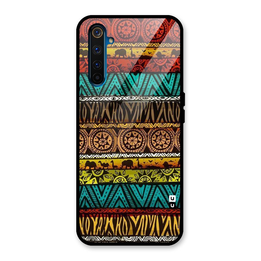 African Design Pattern Glass Back Case for Realme 6 Pro