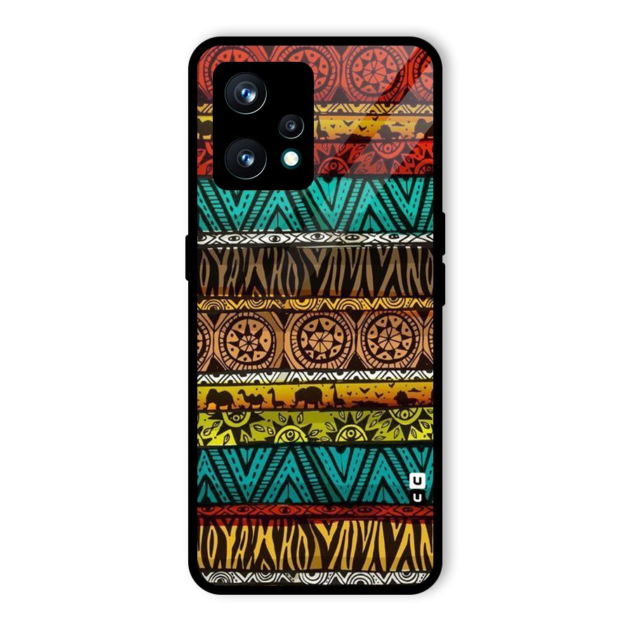 African Design Pattern Glass Back Case for Realme 9 Pro Plus 5G