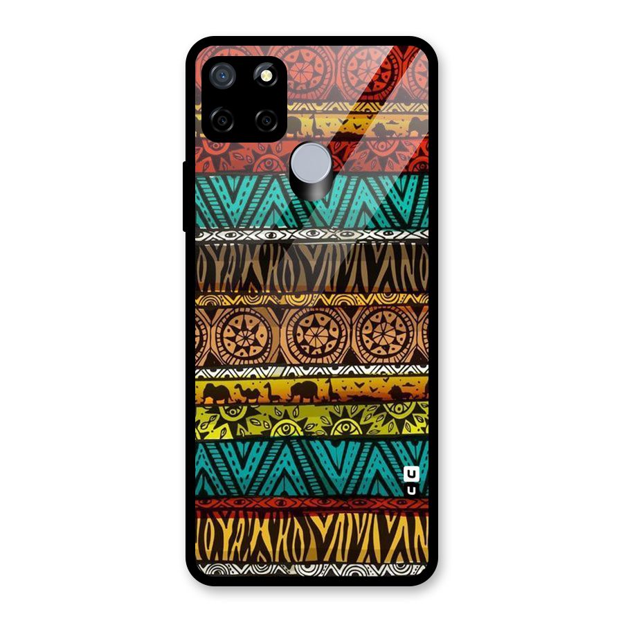 African Design Pattern Glass Back Case for Realme C12