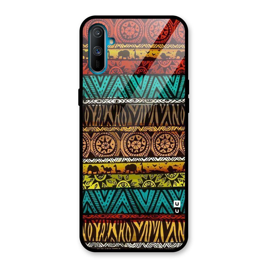 African Design Pattern Glass Back Case for Realme C3