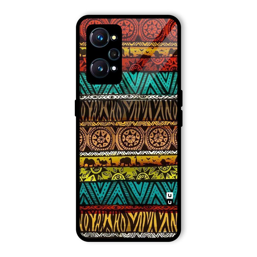 African Design Pattern Glass Back Case for Realme GT Neo2