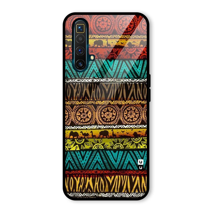 African Design Pattern Glass Back Case for Realme X3