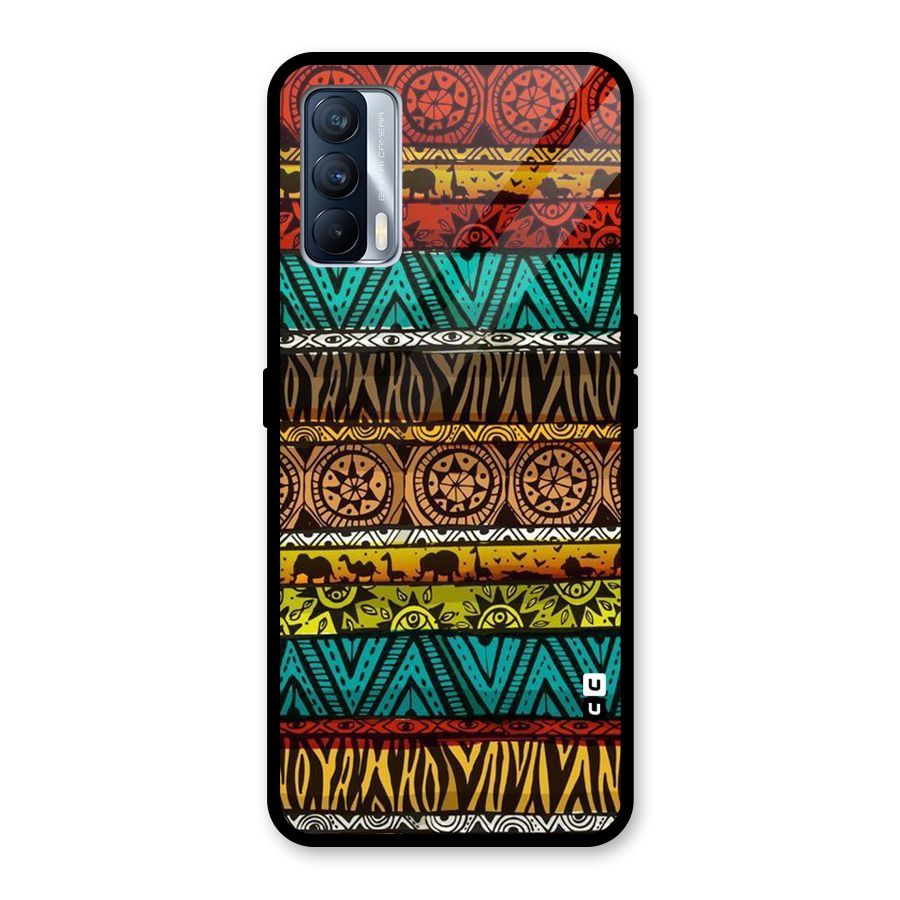 African Design Pattern Glass Back Case for Realme X7