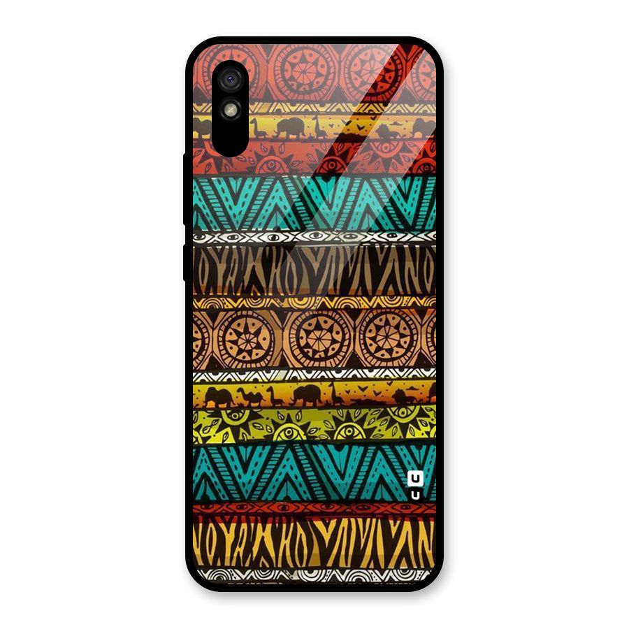 African Design Pattern Glass Back Case for Redmi 9A