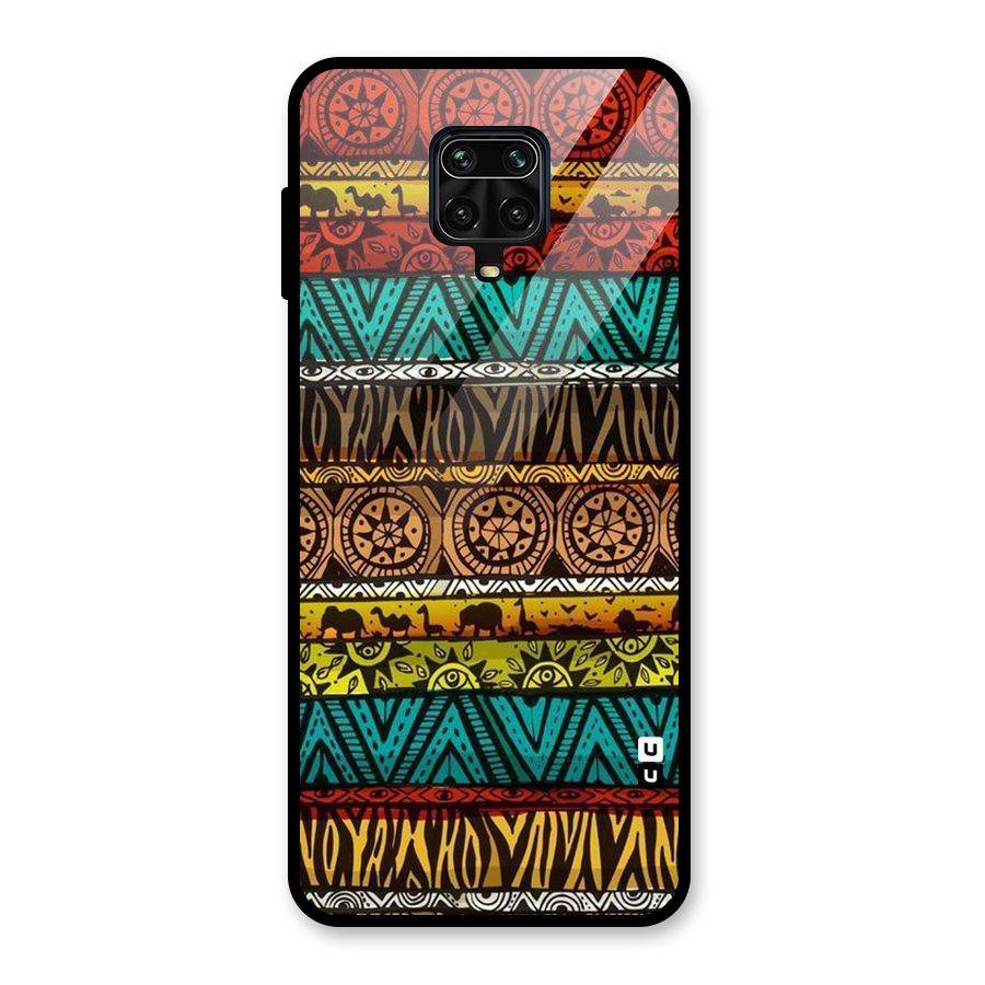 African Design Pattern Glass Back Case for Redmi Note 10 Lite