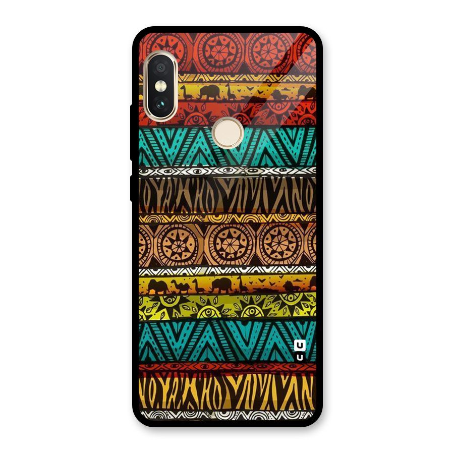 African Design Pattern Glass Back Case for Redmi Note 5 Pro
