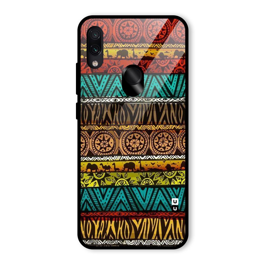African Design Pattern Glass Back Case for Redmi Note 7 Pro